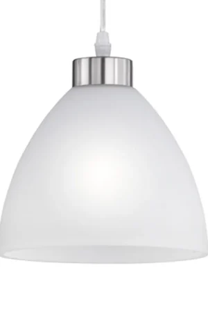 Voordeelprijs Trio - Landelijke Hanglamp Dallas 29cm wit met nikkel