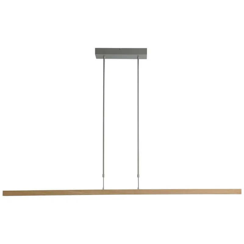 Masterlight - Hanglamp Oak nikkel met hout 134cm Exclusieve Aanbieding
