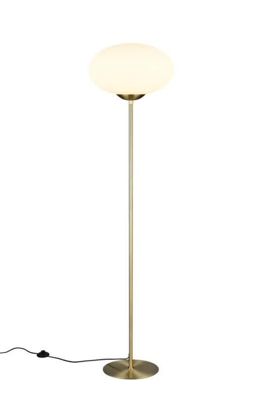 Trio - Vloerlamp Fomento Ø 40cm - messing met wit glas Bestel Nu