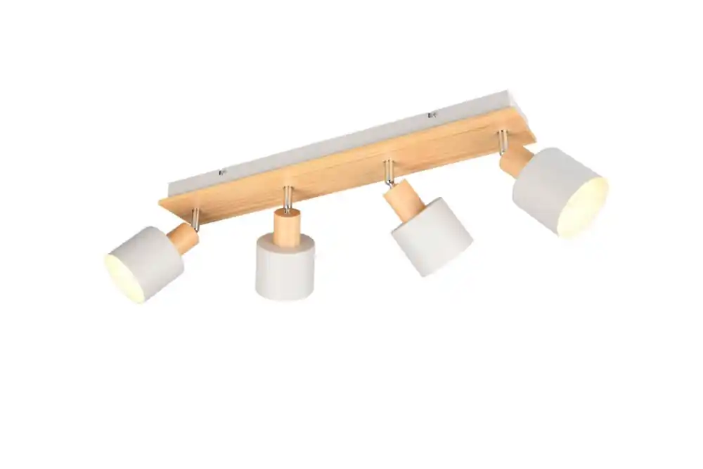 Snelle Levering Trio - 4-lichts plafondlamp Shanti met houtlook