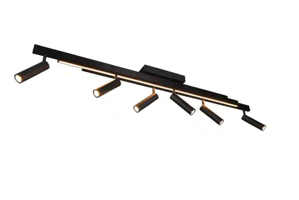 Trio - 6-lichts led spot Zeno zwart Weekendaanbieding