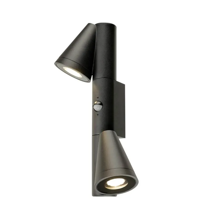 SLV - Design wandlamp T-Tube WL dubbel zwart met sensor Weekendaanbieding