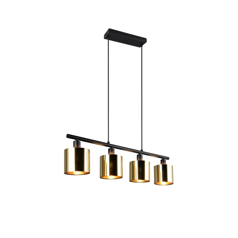 Korting Trio - Hanglamp Jason zwart met goud 3-lichts