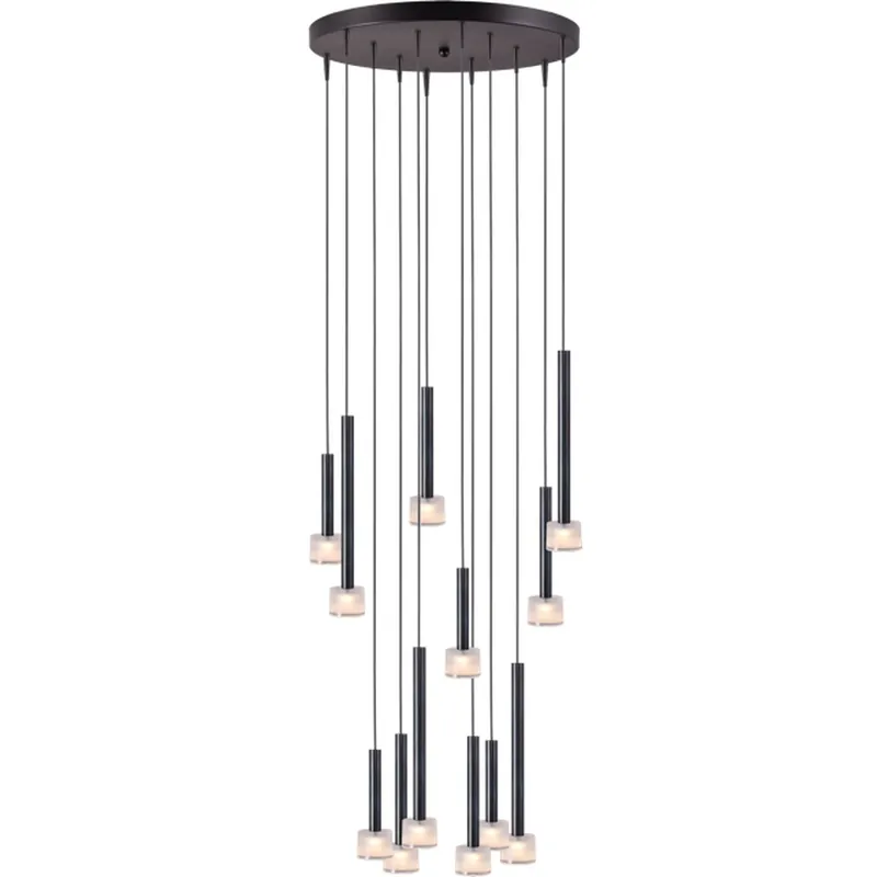 Masterlight - Led hanglamp Fabro 12-lichts - dappled oil Laatste Versie