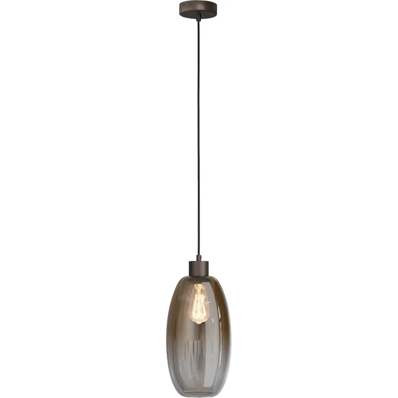 Masterlight - Glazen hanglamp Olive Ø 18,5cm - cacao Express Levering