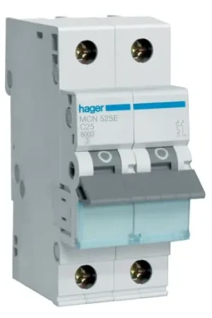 Hete Deal Hager MCN Installatieautomaat (nul) C25 C karakteristiek 25A 1P+N 2TE MCN525E