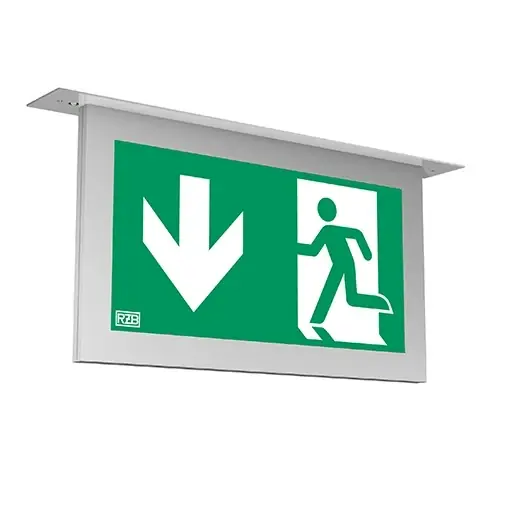 Veilige Betaling RZB Tenuo LED noodverlichtingsarmatuur Vluchtwegindicatie Inbouw aluminium IP40 met pictogram 672034.004