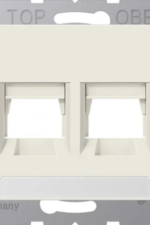 Aanbieding Jung A range Afdekking klikbevestiging voor Panduit Modular-Jack 2 connectoren Met label wit A1569-2NAPAND