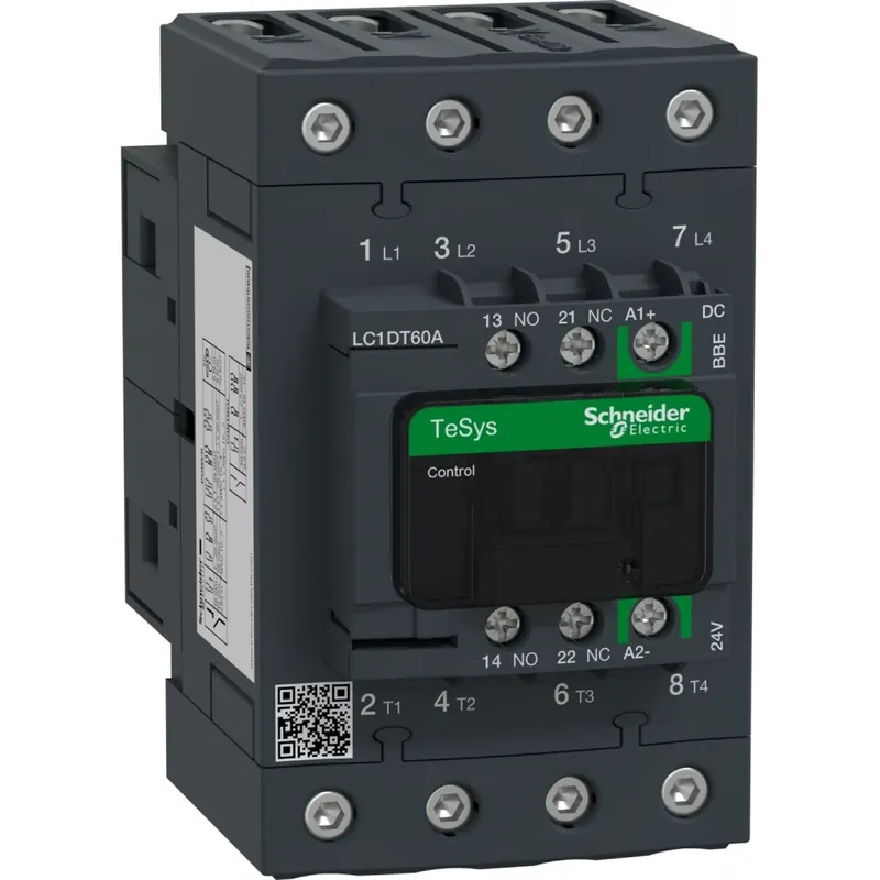 Gratis Retour Schneider Electric Contactor TeSys Deca 4P 60A 440V AC1 24VDC Spoel EverLink BTR Schroeve