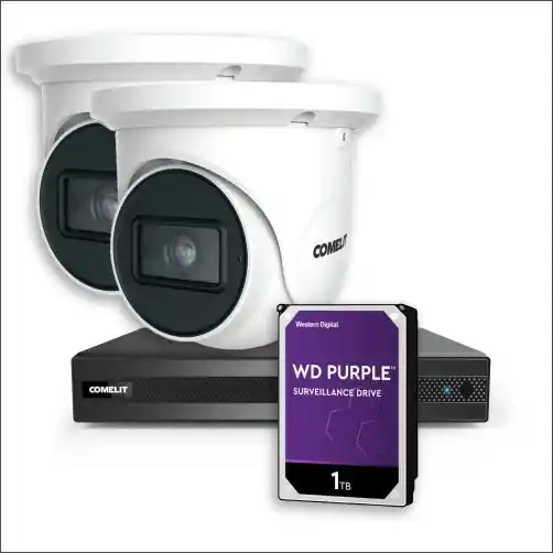 Merkproduct COMELIT KCCTV4N2-1 CCTV KIT NVR 1TB HDD 2XTURRET