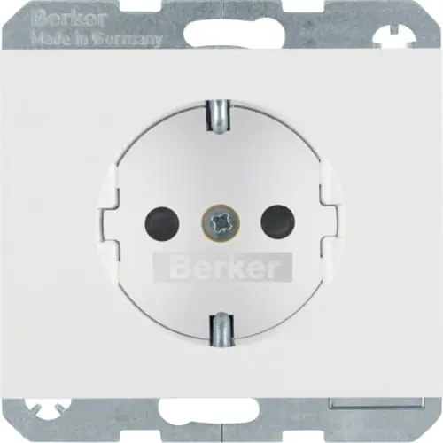 Beperkt Aanbod Hager Berker K.1 - Wandcontactdoos 47357009 Alpinwit